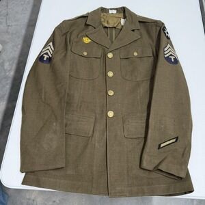 Vintage US Army Uniform Jacket Mens WWII Era Sergeant Rank